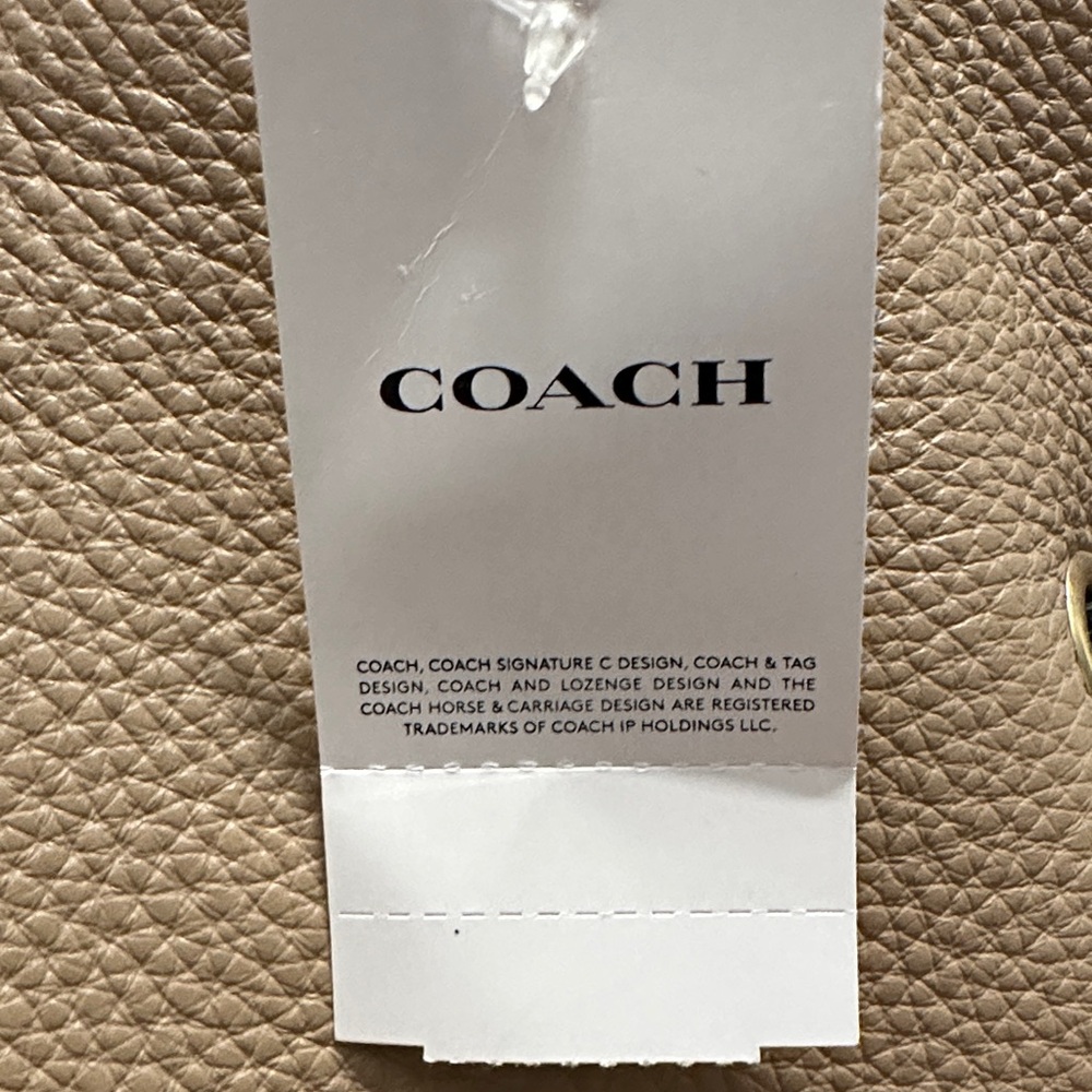 Coach Taupe Leather Purse with Black Accents - Picture 11 of 15